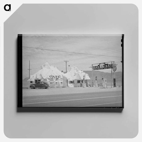 アートパネル-Cafe and Filling Station, U.S. Highway 66
 - ラッセル リー Canvas.