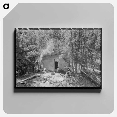 アートパネル-Temporary Home of Tie Cutters, Pie Town, New Mexico
 - ラッセル リー Canvas.