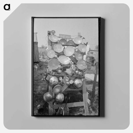 アートパネル-Headlights at Junkyard, Abbeville, Louisiana
 - ラッセル リー Canvas.