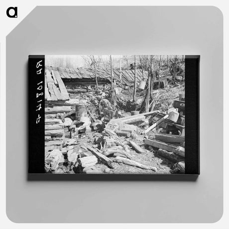 アートパネル-Backyard of Buckboard Charlie's Shack Near Iron River, Michigan
 - ラッセル リー Canvas.