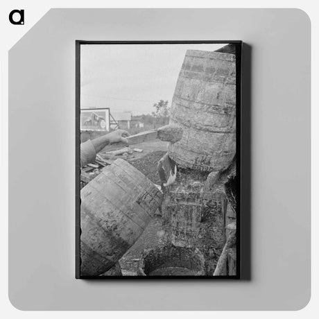アートパネル-Barrels of the Natural Turpentine Oleoresin, State Line, Mississippi
 - ラッセル リー Canvas.