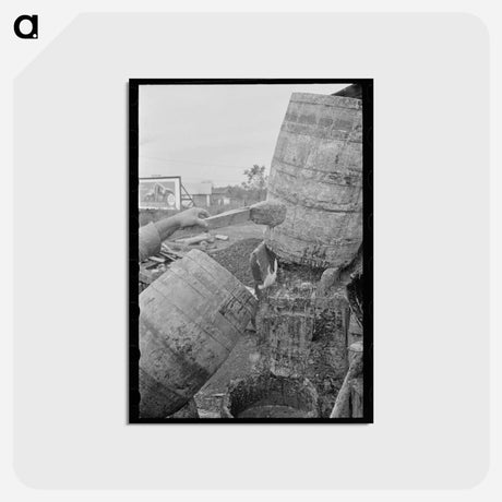 アートポストカード-Barrels of the Natural Turpentine Oleoresin, State Line, Mississippi
 - ラッセル リー Postcard.