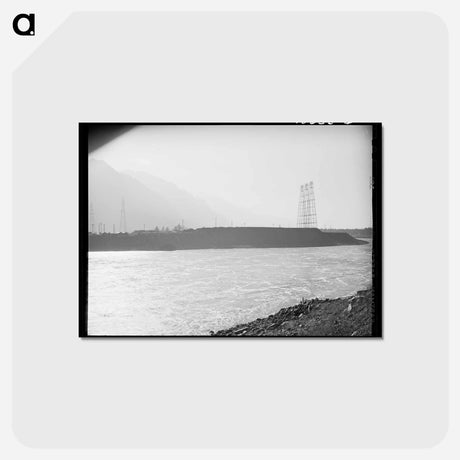 アートポストカード-Columbia River and Crossing Towers at Bonneville Dam
 - ラッセル リー Postcard.