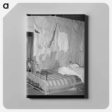 アートパネル-Tenant Farmer's Bedroom with American Flag Quilt
 - ラッセル リー Canvas.