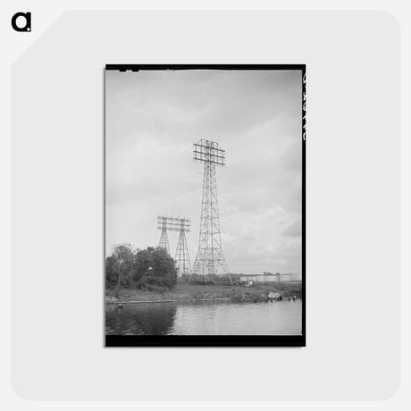 アートポストカード-Power Lines, Port of Houston
 - ラッセル リー Postcard.