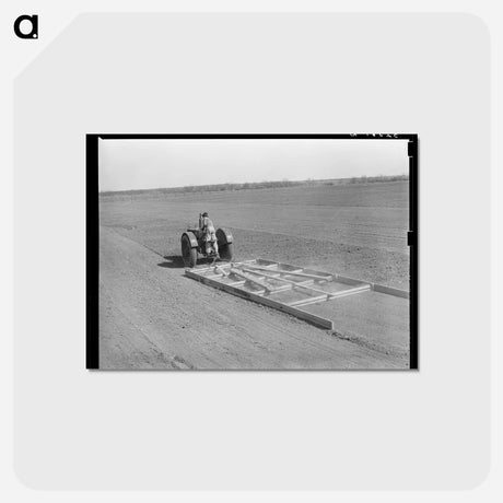アートポストカード-Tractor Pulling Wooden Floater, El Indio, Texas
 - ラッセル リー Postcard.