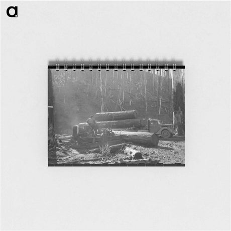 アートメモ帳-Loading Logs onto Truck, Tillamook County, Oregon
 - ラッセル リー Memo.