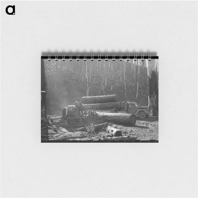 アートメモ帳-Loading Logs onto Truck, Tillamook County, Oregon
 - ラッセル リー Memo.