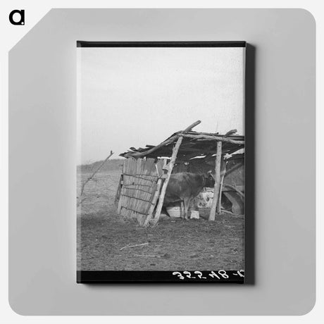 アートパネル-Cowshed on Farm in McIntosh County, Oklahoma
 - ラッセル リー Canvas.
