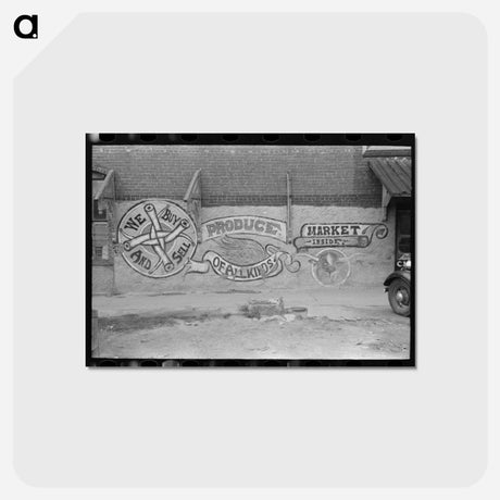 アートポストカード-Sign on Building, Wells Point, Texas
 - ラッセル リー Postcard.