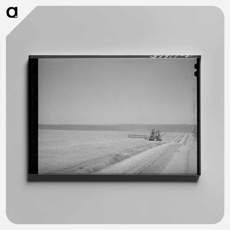 アートパネル-Caterpillar-Drawn Combine in Wheat Field, Walla Walla County, Washington
 - ラッセル リー Canvas.