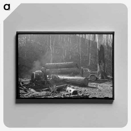 アートパネル-Loading Logs onto Truck, Tillamook County, Oregon
 - ラッセル リー Canvas.