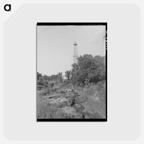 アートポストカード-Oil Derrick and Polluted Stream, Oklahoma City
 - ラッセル リー Postcard.