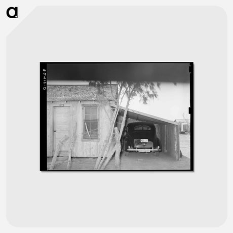 アートポストカード-House, Garage, and New Car of Mexican Family, Crystal City, Texas
 - ラッセル リー Postcard.
