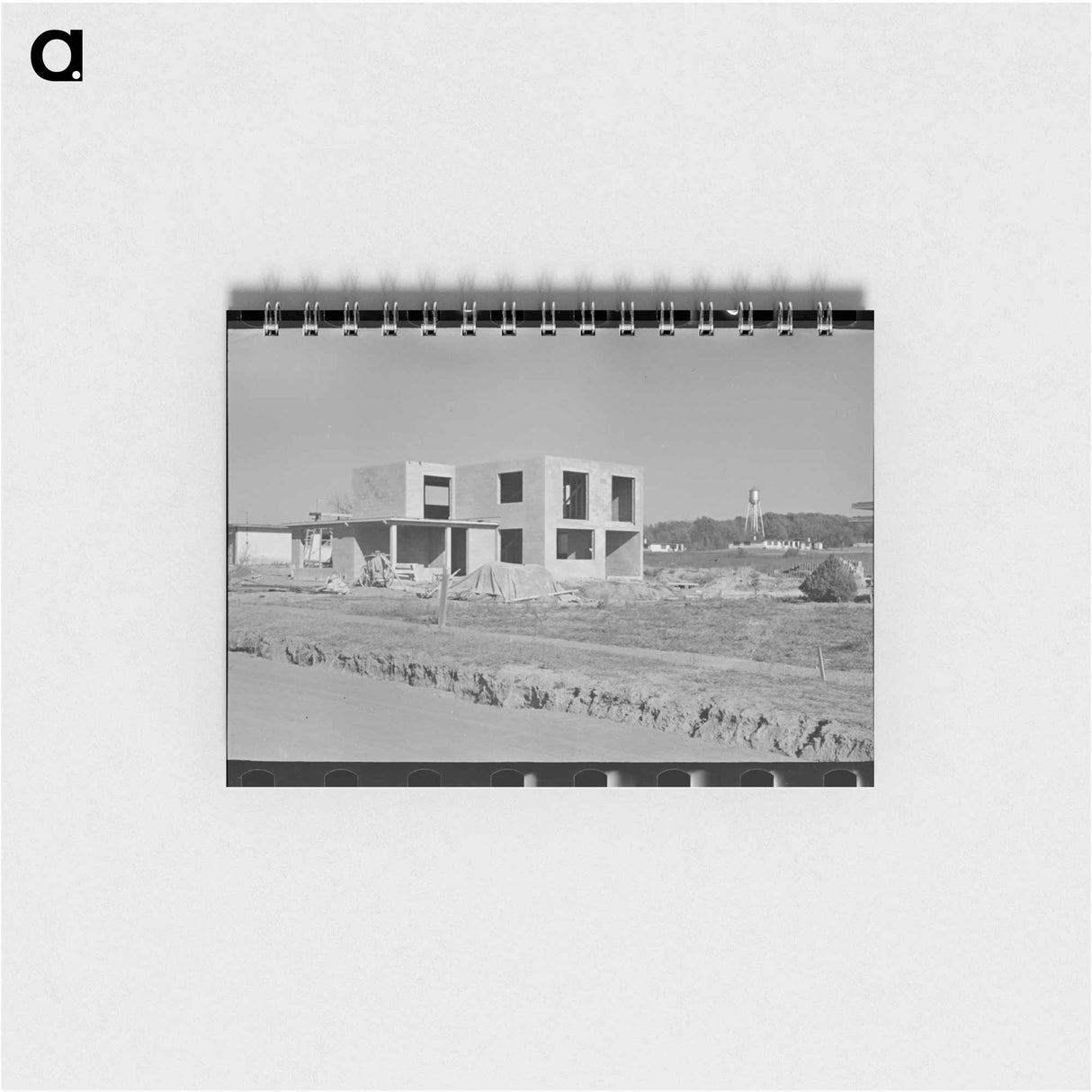 アートメモ帳-Men Working on Roof, Jersey Homesteads
 - ラッセル リー Memo.