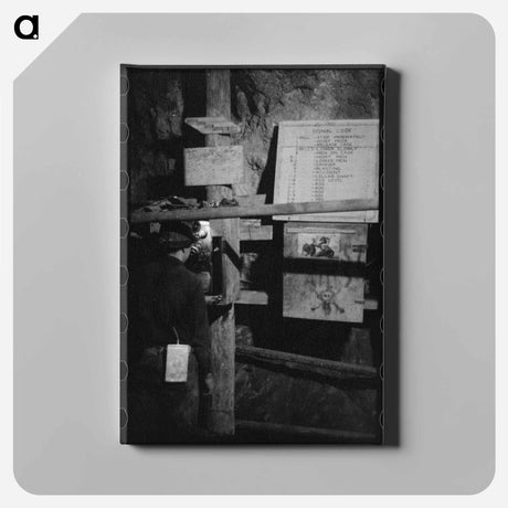 アートパネル-Miner Using Telephone at 500-Foot Level
 - ラッセル リー Canvas.