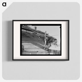 アートポスター-Construction of Roof, Elmer Thompson Shack, Sheridan County, Montana
 - ラッセル リー Poster.