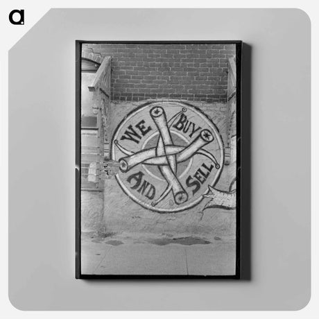 アートパネル-Sign on Building, Wells Point, Texas
 - ラッセル リー Canvas.