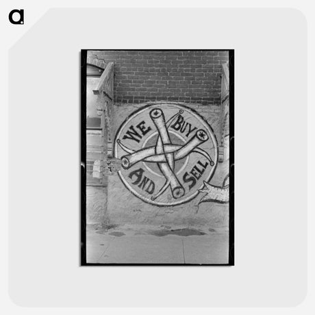 アートポストカード-Sign on Building, Wells Point, Texas
 - ラッセル リー Postcard.