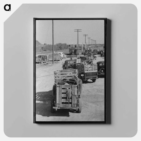 アートパネル-Trucks at San Angelo Stockyard
 - ラッセル リー Canvas.