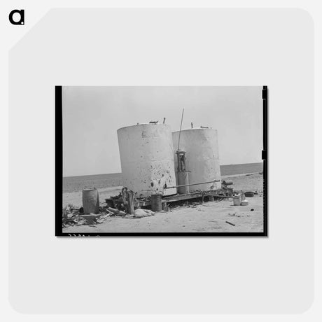 アートポストカード-Gasoline Storage Tanks on Farm near Ralls, Texas
 - ラッセル リー Postcard.