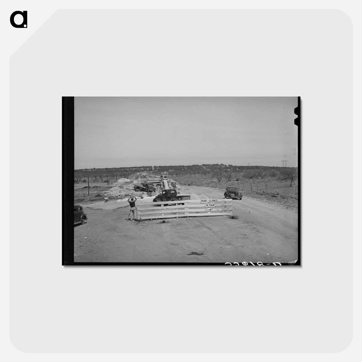 アートポストカード-Road Construction, Menard County, Texas
 - ラッセル リー Postcard.
