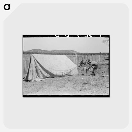 アートポストカード-Faro Caudill Driving Tent Posts, Pie Town, New Mexico
 - ラッセル リー Postcard.