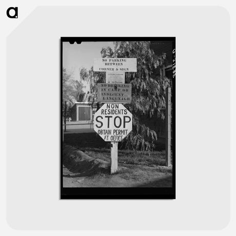 アートポストカード-Yuba City FSA Farm Workers' Camp Entrance Sign
 - ラッセル リー Postcard.