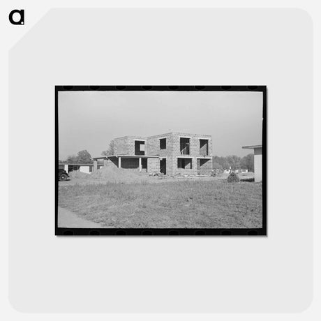 アートポストカード-Dwelling Under Construction, Jersey Homesteads
 - ラッセル リー Postcard.