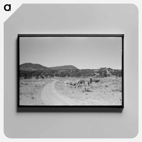 アートパネル-Mrs. Caudill and Daughter Driving in the Cows, Pie Town, New Mexico
 - ラッセル リー Canvas.