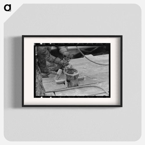 Roughnecks Guiding Bailer into Hole 
- Russell Lee Poster.