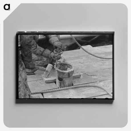 アートパネル-Roughnecks Guiding Bailer into Hole
 - ラッセル リー Canvas.