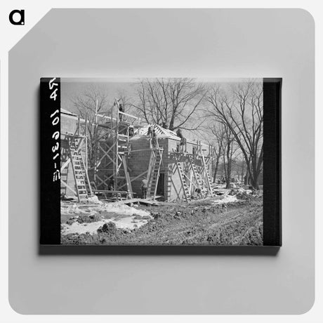 アートパネル-House Under Construction at Greendale
 - ラッセル リー Canvas.