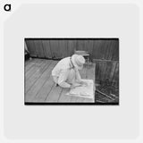 アートポストカード-Man Cleaning Fish, Olga, Louisiana
 - ラッセル リー Postcard.