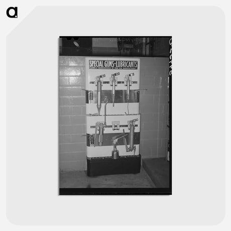 アートポストカード-Lubrication Equipment in Gasoline Station, Victoria, Texas
 - ラッセル リー Postcard.