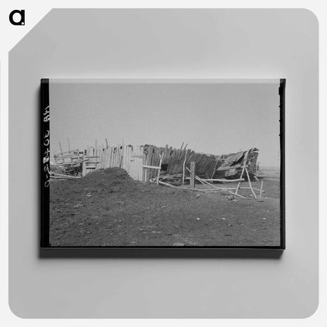 アートパネル-Barn Wrecked by Windstorm on E. Gorder's Farm, Williams County, North Dakota
 - ラッセル リー Canvas.