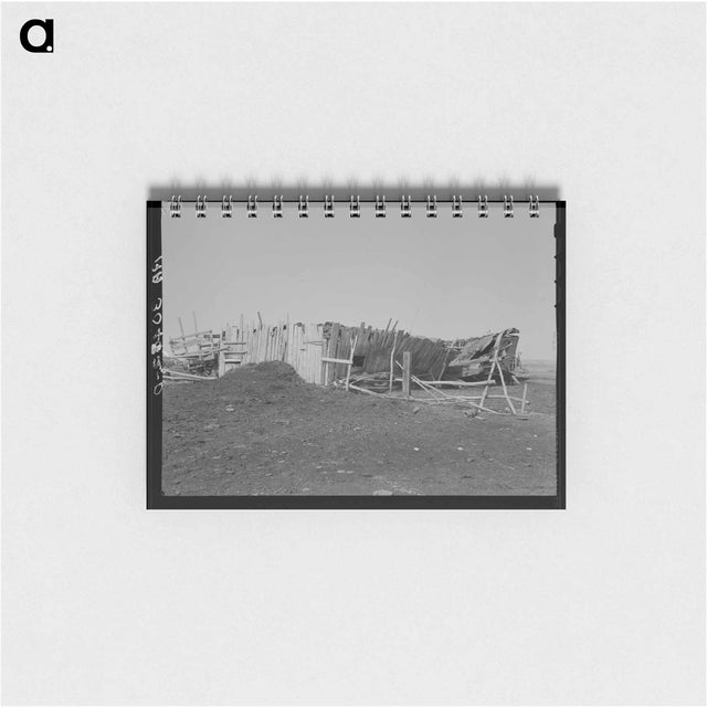 アートメモ帳-Barn Wrecked by Windstorm on E. Gorder's Farm, Williams County, North Dakota
 - ラッセル リー Memo.
