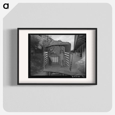 アートポスター-Unloading Truckload of Cotton, Compress, Houston, Texas
 - ラッセル リー Poster.