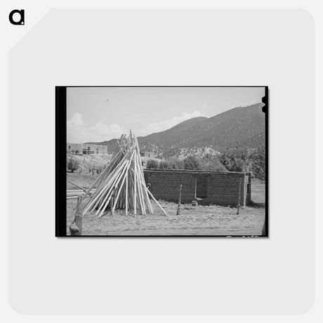 アートポストカード-Adobe House Construction, Amalia, New Mexico
 - ラッセル リー Postcard.