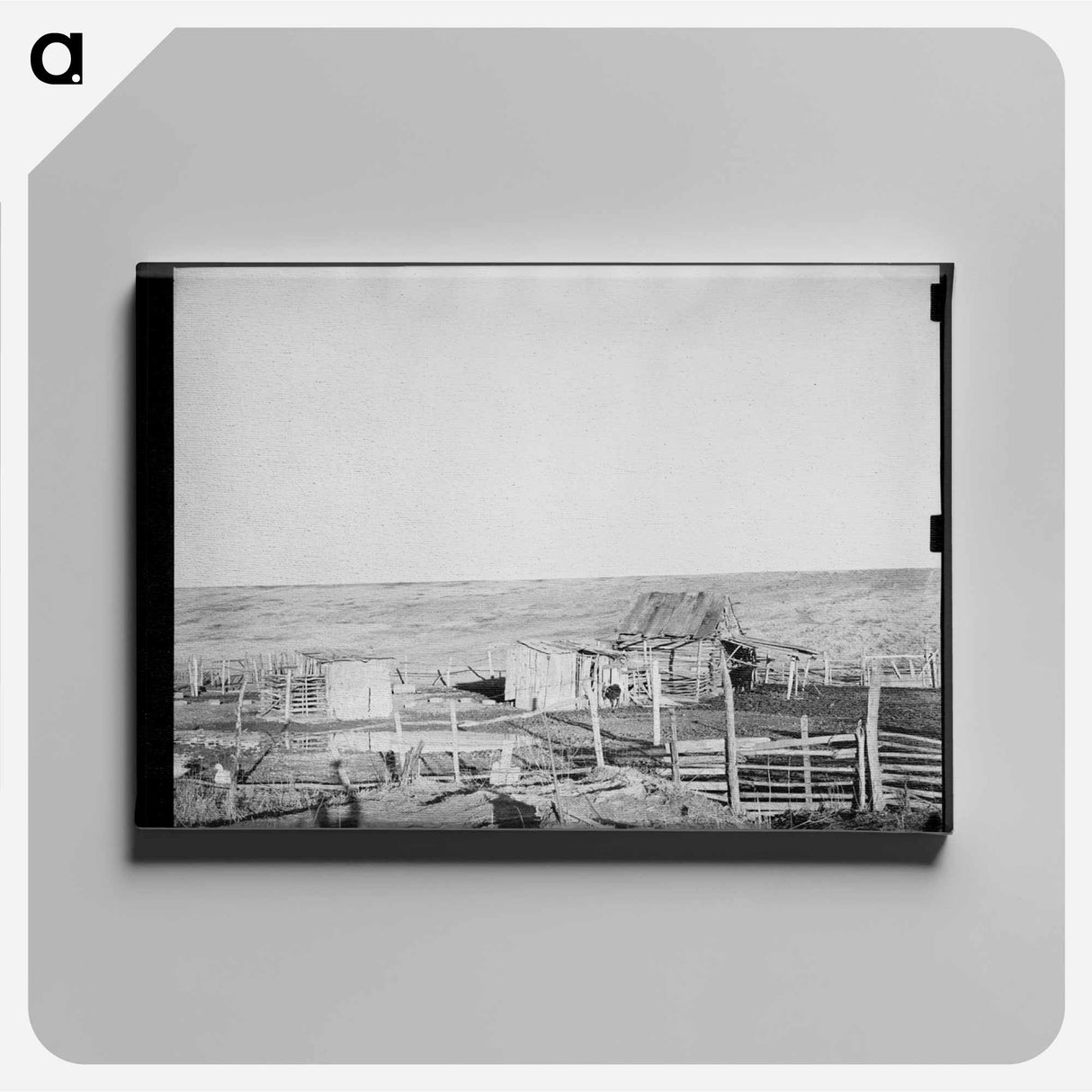アートパネル-Outbuildings Near Lake Providence, Louisiana
 - ラッセル リー Canvas.
