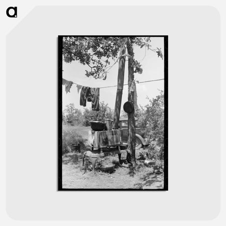 アートポストカード-Roadside Camp, Sequoyah County, Oklahoma
 - ラッセル リー Postcard.