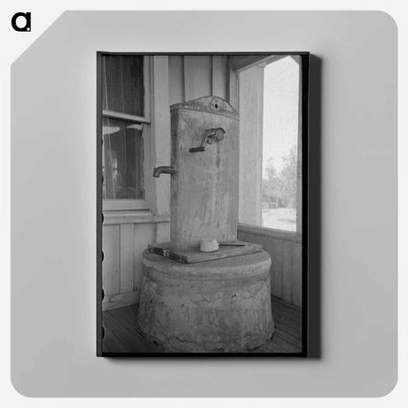 アートパネル-Enclosed Well and Chain Pump on Porch of Ranch House Near Spur, Texas
 - ラッセル リー Canvas.