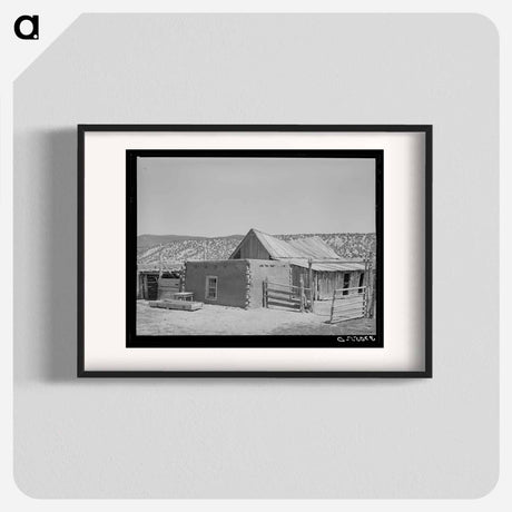 アートポスター-Adobe Shed and Barn, Chamisal, New Mexico
 - ラッセル リー Poster.