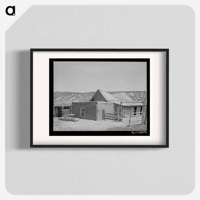 アートポスター-Adobe Shed and Barn, Chamisal, New Mexico
 - ラッセル リー Poster.