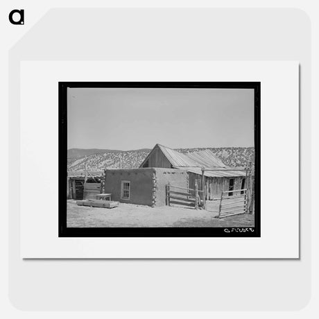 アートポスター-Adobe Shed and Barn, Chamisal, New Mexico
 - ラッセル リー Poster.