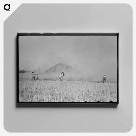 アートパネル-Rice Straw Stack Fire near Crowley, Louisiana
 - ラッセル リー Canvas.