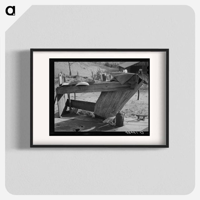 アートポスター-Wash Bench on Back Porch, Placer County, California
 - ラッセル リー Poster.