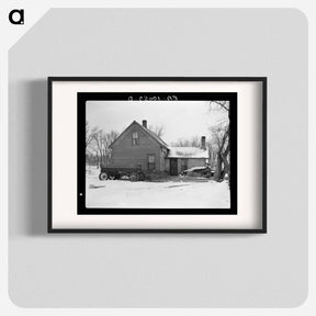 アートポスター-Iowa Farmhouse with Manure Bank
 - ラッセル リー Poster.