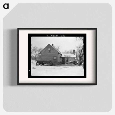 アートポスター-Iowa Farmhouse with Manure Bank
 - ラッセル リー Poster.