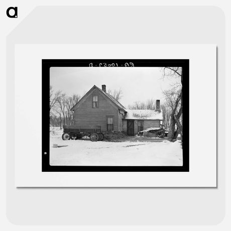 アートポスター-Iowa Farmhouse with Manure Bank
 - ラッセル リー Poster.